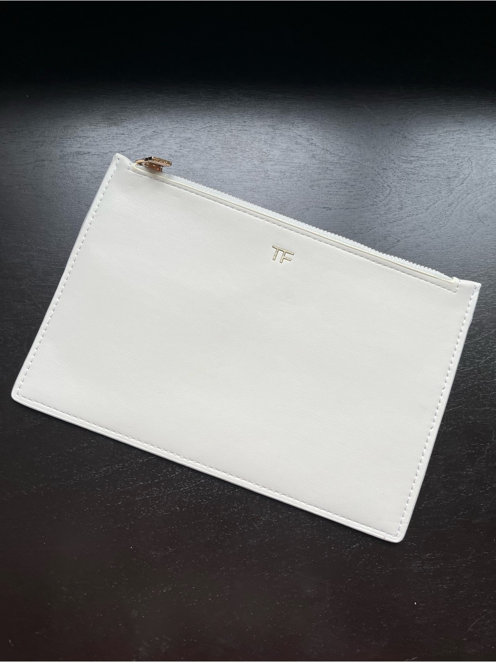 Tom Ford Large Size White Zip Pouch